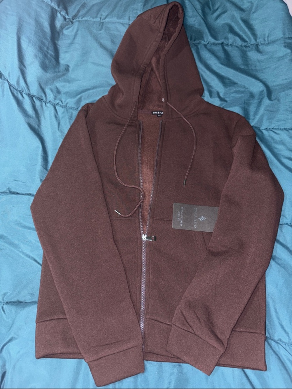 Women's Brown Full-Zip Hoodie Varsity Jacket